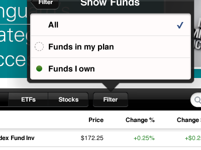 Filtered filtering ios