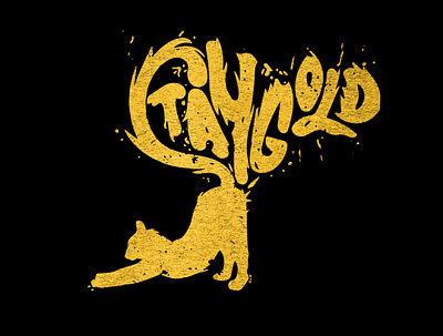 Cat Logo Stay Gold adobe capture animal animal logo cat cats comic feline illustration logo pet procreate stretch