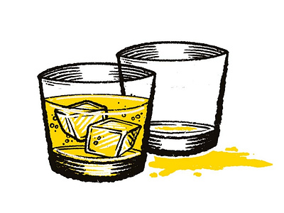 Long night, long drinks austria austrian illustrator cheers comic drink editorial editorial illustration home office illustration illustrator long drink monochrome on the rocks party pro procreate whiskey yellow