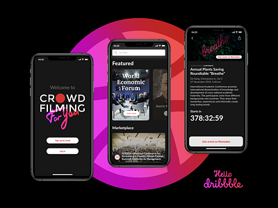 CROWDFILMING App UI app design first post first shot firstshot hello hello dribbble hello dribble hellodribbble ios ios app ui ux web