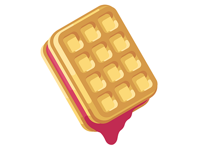 Viennese waffles with cherry jam baking cherry flat food illustration jam vector viennese waffles