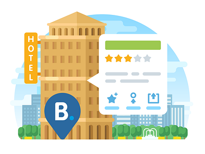 MAPS.ME Hotels Illustration booking building city hotel icon illustration illustrations radikz