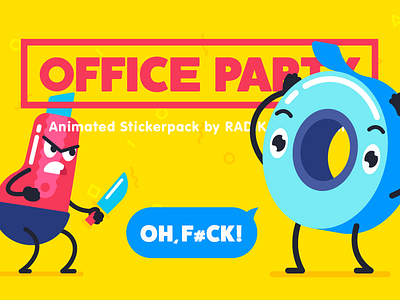 OFFICE PARTY | Animated stickerpack appstore characters imessage iphone mad office party sticker