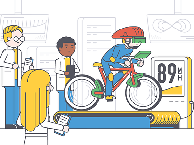 Lattice | Bike to the future! bike flat future illustration outline science stroke vector
