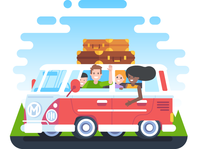 MAPS.ME Travel Illustration fun maps van travel illustration icon