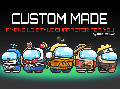 Custom Made Among Us Character Commission Available among us avatar avatar icons avatars cartoon character character design commission commission open custom illustration impostor