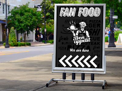 Stand for fast-food branding design logo vector