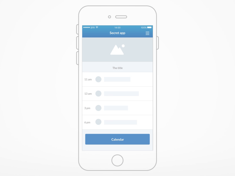 Calendar animation animation burger calendar day flat flinto gif list menu mockup sketch wireframe