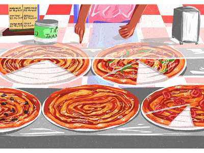 New York pizza colorful art digital art digital design digital illustration digital illustrations female artist food art food drawing illustration illustrator new york pizza red