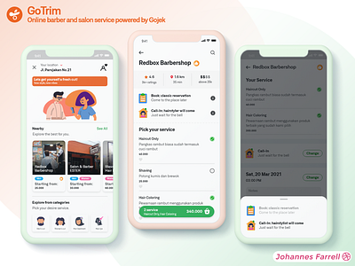 GoTrim (Online Barber & Salon Service) adobe photoshop adobe xd app branding concept design gojek haircut icon illustration logo medium medium article mobile mobile app ui ui design user experience ux ux design