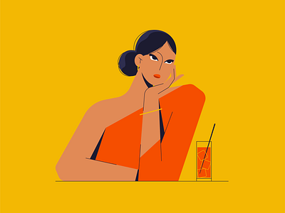 cocktail party cocktail illustraion party red vector woman yellow young
