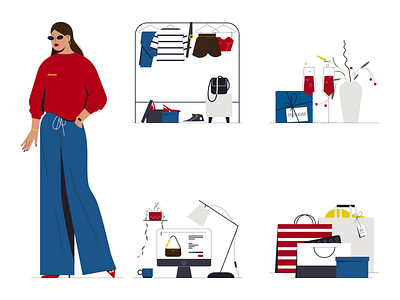 stylist adobe illustrator illustration shopping stylist vector woman