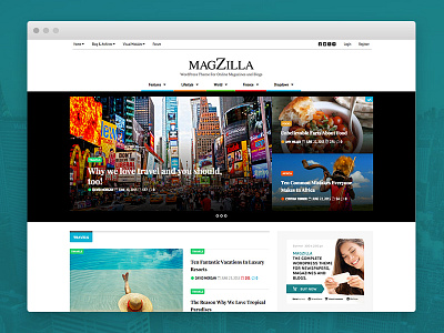 MagZilla - For Newspapers, Magazines and Blogs blog clean flat magazine magzilla minimal newspaper responsive theme themeforest wordpress