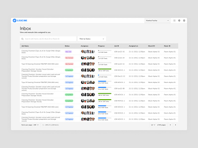 Inbox Design - Data Table - UI Design - SaaS Platform