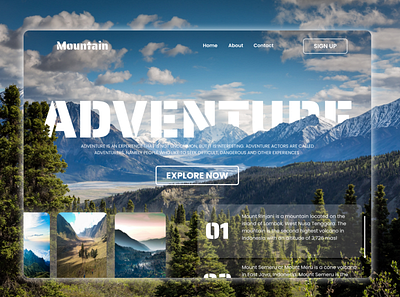 Bon's Design adventure hiking mountain nature outdoor snow ui ux web mountain website design