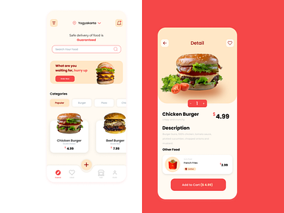 Mobile Design - Burger Yummy app burger delivery design mobile design ui ux website design