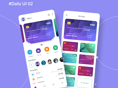 Daily UI Challenge - 02 - Credit Card credit card dailyui design mobile payment ui wallet