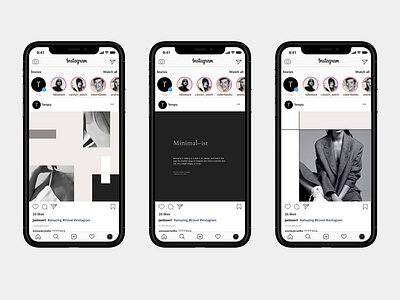 Essentialist Social Media editorial fashion indesign instagram layout minimal photoshop post template temply