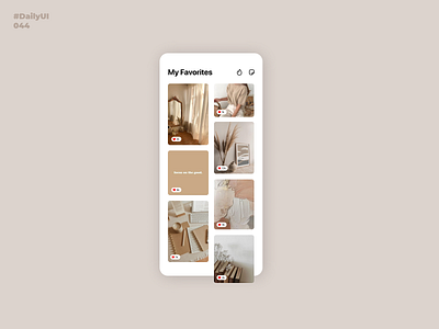 Favorites. Daily UI: 044 044 dailyui dailyui001 dailyui044 dailyuichallenge design favourites inspiration mobile app mobile app design pinterest uiuxdesign