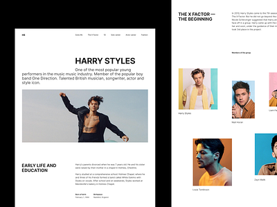 Harry Styles. Longread website 1d harry styles long read minimalism one direction uidesign web web design website