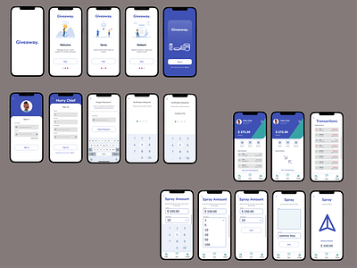 Giveaway App (Digital Money Spray App Concept) app design ui ux