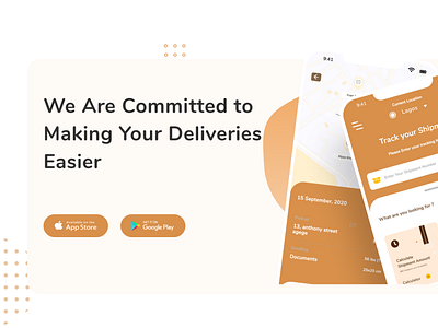 Logistics App , Download Page Concept