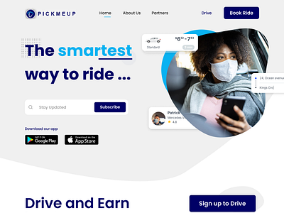 Pick me up, web landing page