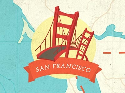 San Francisco illustration map san francisco usa