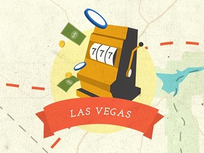Las Vegas gambling illustration las vegas map slot machine usa