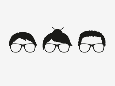 3x Hair + Glasses glasses hair head logo