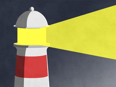 Lighthouse comic illustration light lighthouse red retro yellow