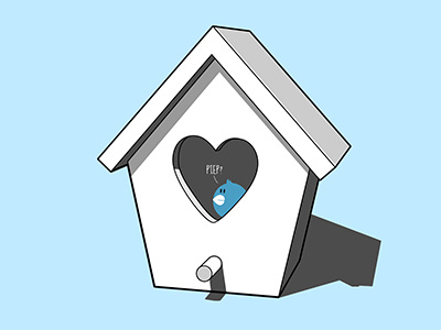 bird house bird clean house illustration