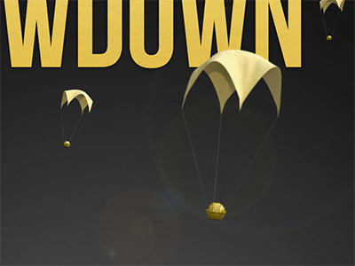 Parachutes 3d gold golden parachutes typography