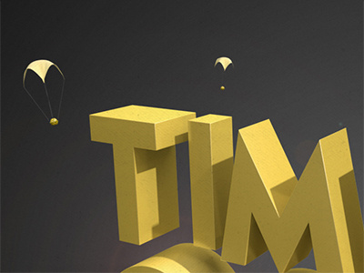 Tim 3d gold golden parachutes typography