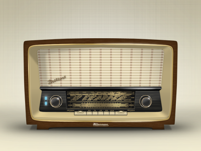 Grandpa´s good old radio icon illustration old radio vintage