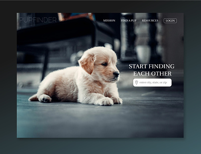 DAILY UI :: 003 adoption daily ui design dogs landingpage ui ux