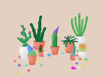Cactus Party! cactus illustraion illustrator succulent vector art vector illustration