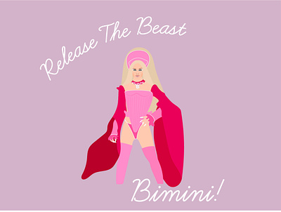 Bimini Bon Boulash beast bimini drag drag queen drag race graphic design illustration pink rupaul rupauls drag race uk vector vector illustration