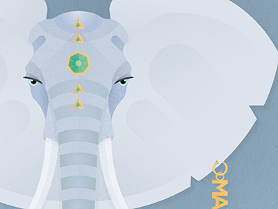 Elefante Close-UP blue elephant illustration texture