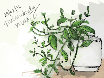 Day 2: Mr. Melancholy Mint 28tomake a draw house illustration mint plant