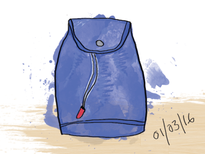 Day 4: Draw what's in your bag backpack bag illustration paint texture