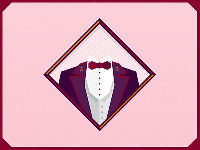 Suit Illustration icon illustration pink purple red tie yellow