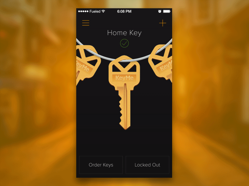 Gravity Test animation app black dark home ios iphone key ui ux yellow
