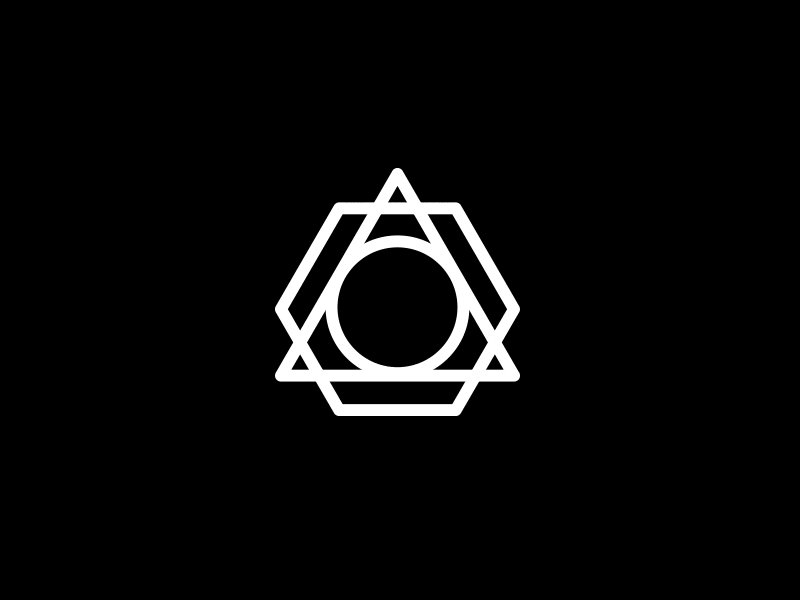 Unused Logo app black branding circle geometric logo triangle white