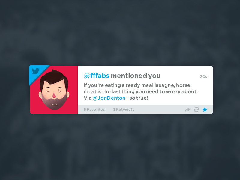 Twitter Notification by Chris Bannister on Dribbble