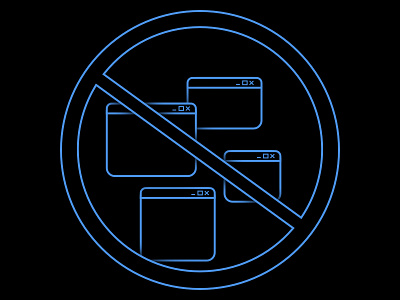 No More Windows! black blue illustration line art ui windows