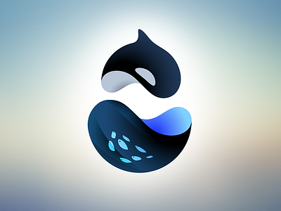 Marine logo design biology illustrator liquid logo marine ocean orca sea