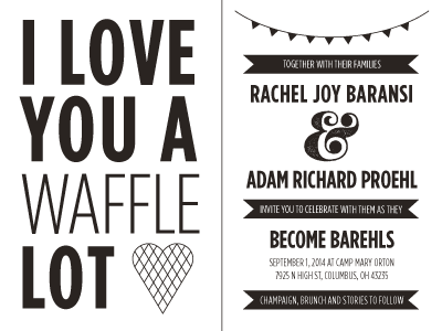 I Love You a Waffle Lot wedding invitation