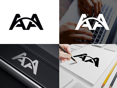 Initial Letter AA Minimalist Typography  Logo Design