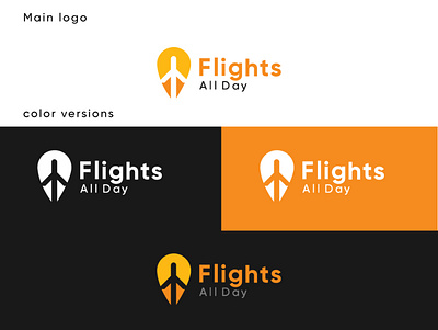 Flights All Day logo branding icon logo minimal travel logo